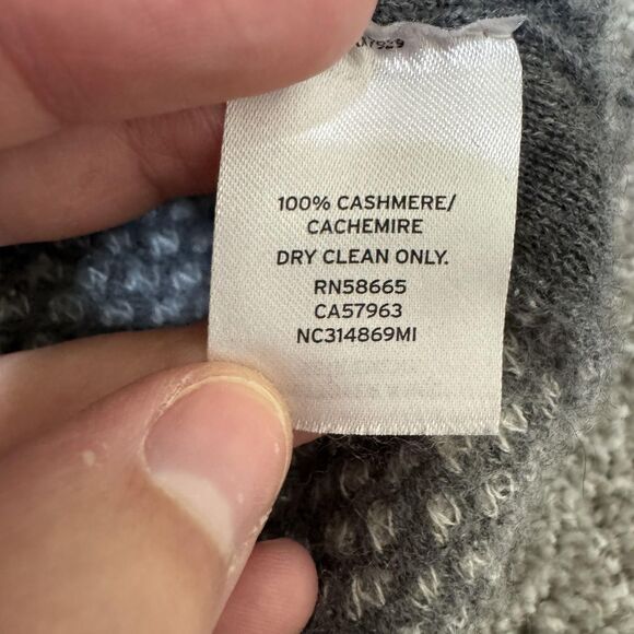 Nordstrom Collection Sweater Womens XS Gray 100% Cashmere Pullover Knit Cozy - Picture 4 of 9